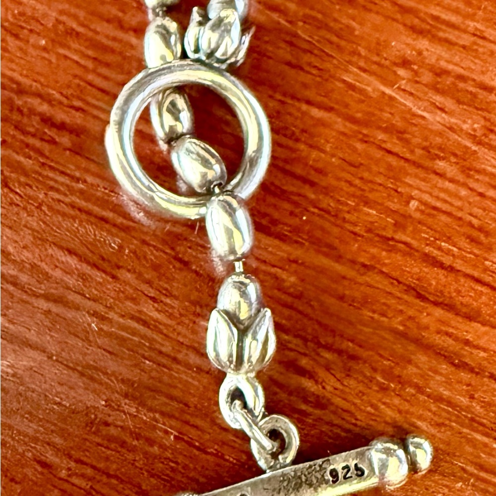 RARE!! Vintage LAGOS Caviar Toggle Necklace with Pink Sapphire Stone and Crystal - Picture 10 of 10